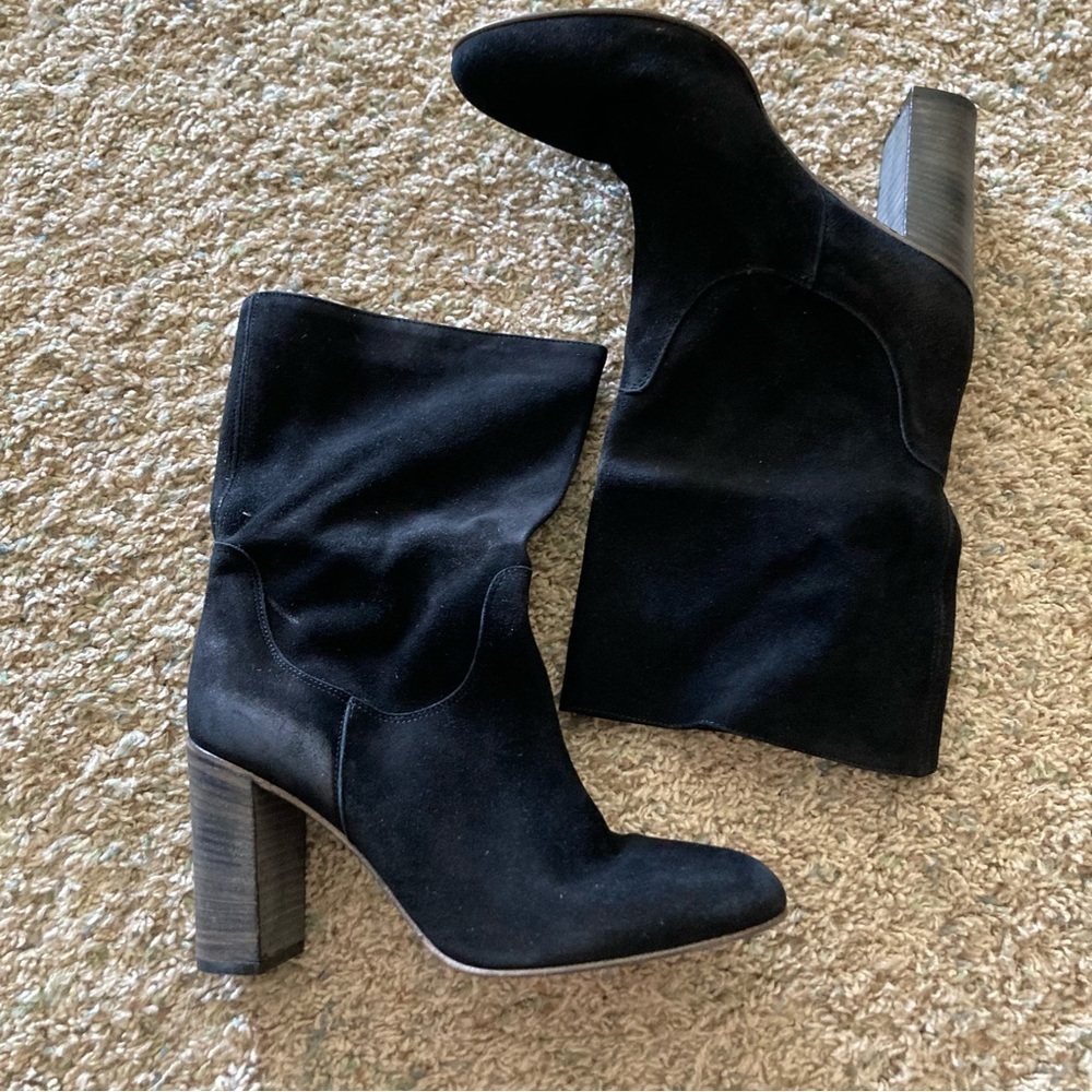 NWOB Free People Dakota Heeled Boots Black Suede Sz 41